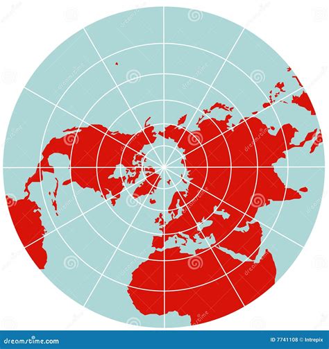 Map Of Northern Hemisphere - Polar Stereographic Stock Vector - Illustration of outline ...