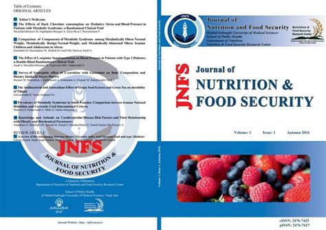 (PDF) Journal of Nutrition and Food Security