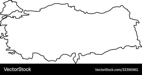 Turkey map outline country Royalty Free Vector Image