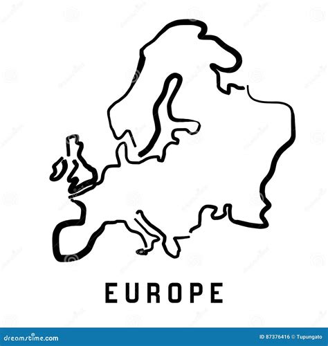 Europe simple outline stock vector. Illustration of logo - 87376416