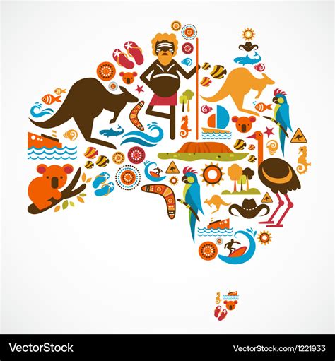 Australia map Royalty Free Vector Image - VectorStock