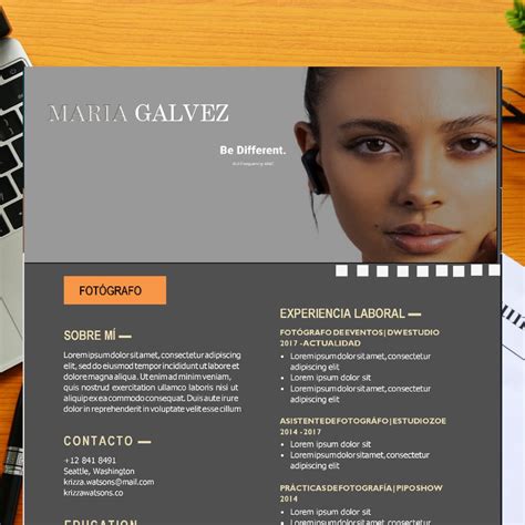 Modern Resume Template CV, Template Resume Template With Photo Resume Template, Profesional CV ...