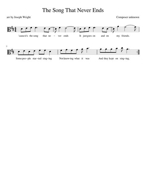 The Song That Never Ends (by Joseph) Sheet music for Viola (Solo ...