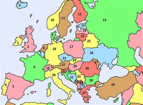 Map of Europe Quiz Game - Online Quiz - Quizzes.cc