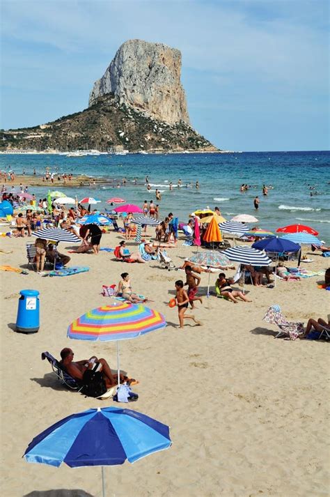 Beach in Calpe, Spain editorial photo. Image of blanca - 26470881