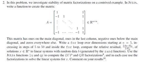 2. In this problem, we investigate stability of | Chegg.com