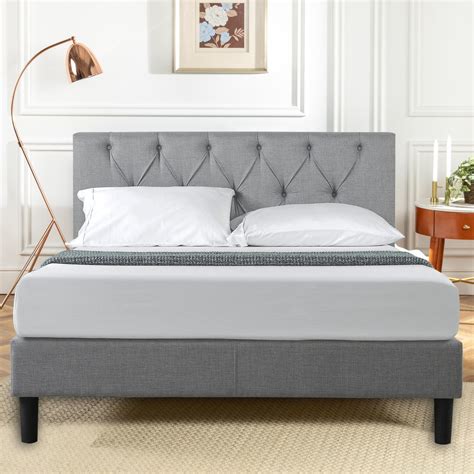 Zinus Amber Diamond Tufted Upholstered Bed Frame - Bunnings Australia