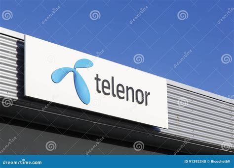 Telenor logo on a facade editorial image. Image of operator - 91392340