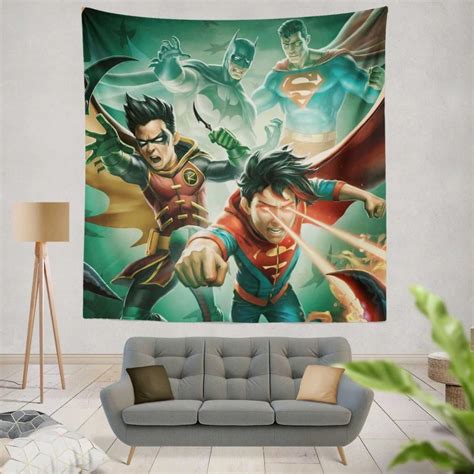 Batman And Superman Battle Of The Super Sons Movie Wall Hanging Tapestry