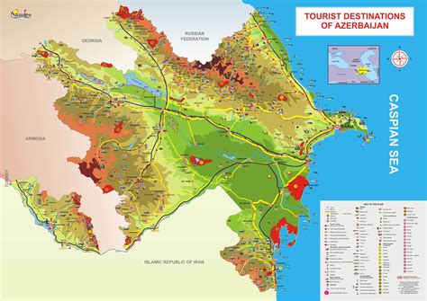 Azerbaijan Tourist Map - Azerbaijan • mappery