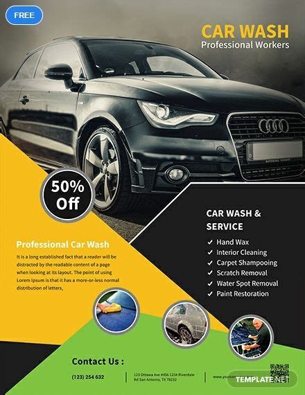 Simple Car Wash Service Flyer Template in Publisher, Pages, PSD, Illustrator, Word, Google Docs ...