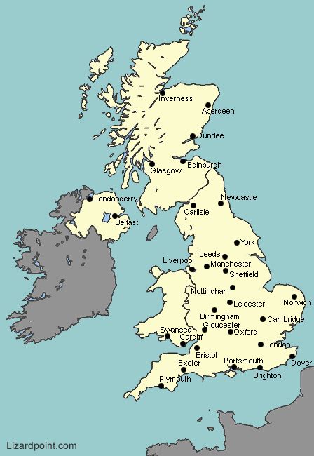 Map Of The Uk Cities - Alvira Stormie