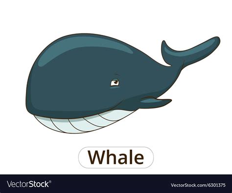 Whale sea animal fish cartoon Royalty Free Vector Image