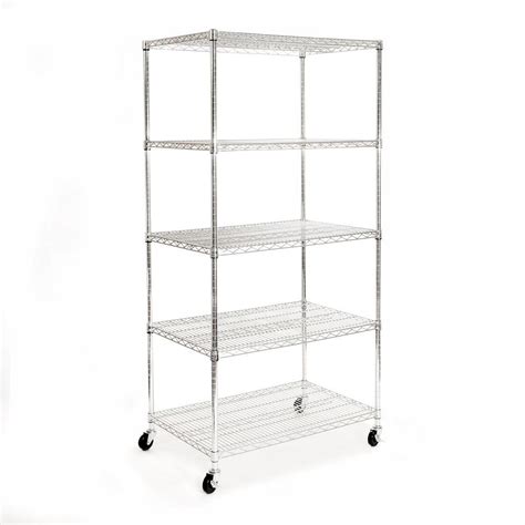 Seville Classics 72 in. H x 36 in. W x 24 in. D 5-Tier Ultra-Zinc Steel ...