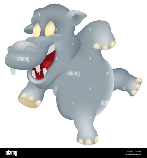 Happy cartoon hippo laughing smiling Stock Vector Images - Alamy