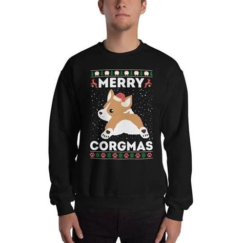 Baitunstore Corgi Ugly Christmas Sweater Funny Corgi Dog Sweater Merry Corgmas Corgi Christmas ...