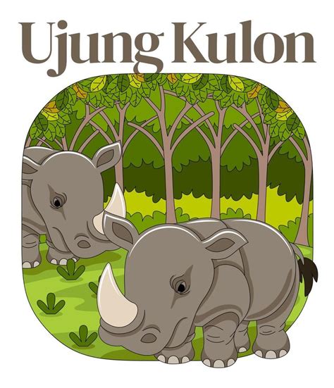 Ujung Kulon National Park Vector Illustration 10932415 Vector Art at ...