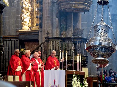 Pilgrim's mass in the Cathedral of Santiago de Compostela at the completion of the #Camino ...