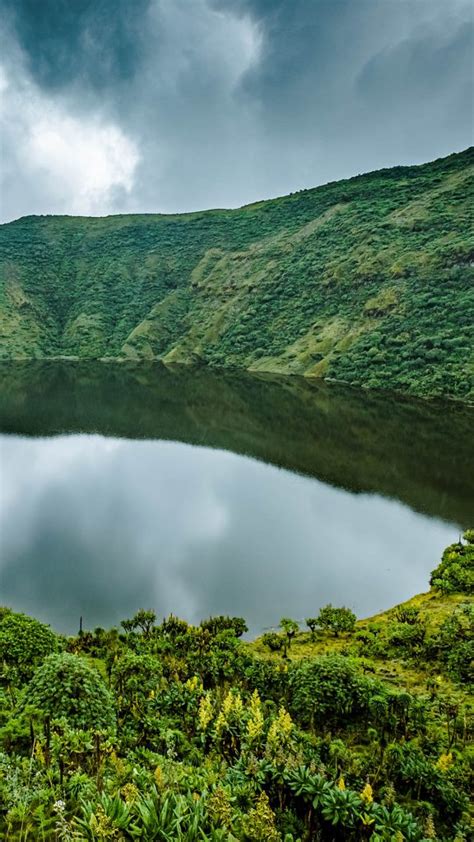 Crater lake on Mount Bisoke volcano, Rwanda | Windows Spotlight Images