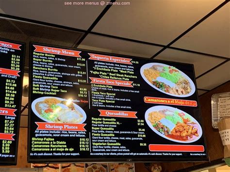 Online Menu of Fiesta Taco Restaurant, Pleasanton, California, 94566 ...