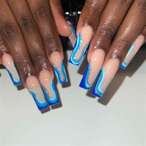 30 Stunning Ocean Wave Inspired Blue Swirl Nails - Nail Designs Daily