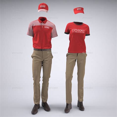 Food Service Uniforms and Retail Uniforms Mock-Up #Service, #Food, # ...