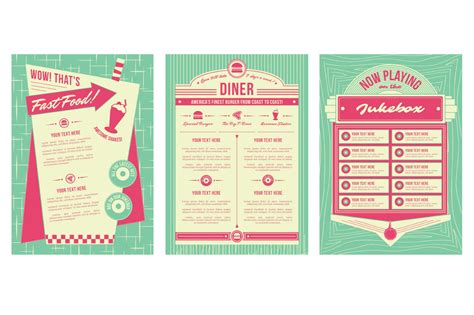 1950s diner menu template - Clip Art Library