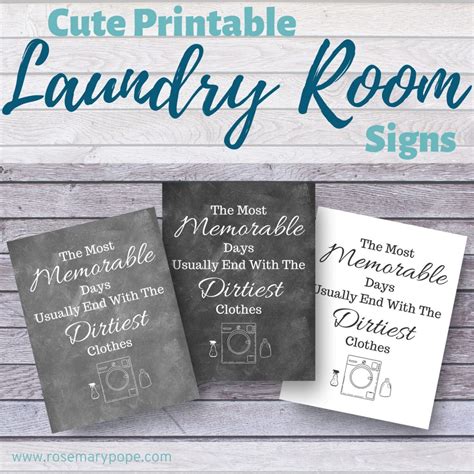 Cute Printable Laundry Room Signs - Rosemary Pope