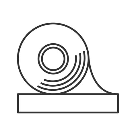 Adhesive tape roll linear icon. Thin line illustration. Insulating and electrical tape. Contour ...