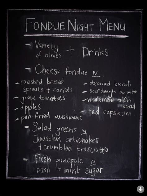 Fondue party menu | Hostess-ing | Pinterest