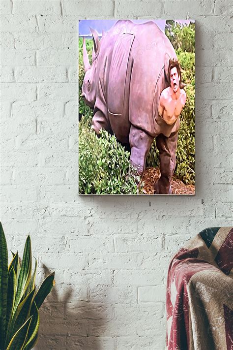 The Rhino Scene In Ace Ventura No Ace Ventura Rhino Print Osca Canvas ...