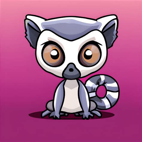 Cute Lemur Kawaii Chibi Graphic · Creative Fabrica