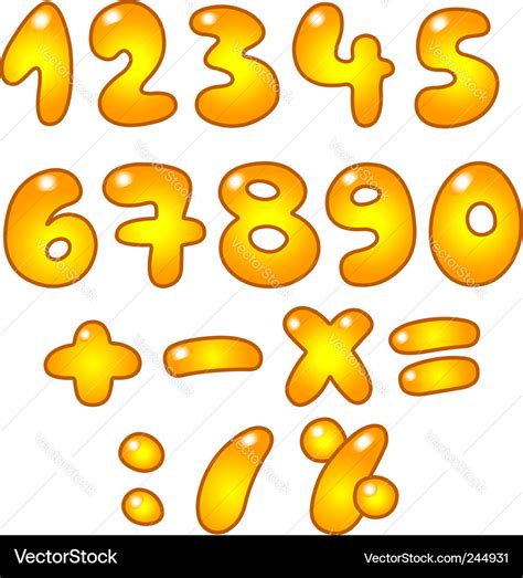 Golden numbers Royalty Free Vector Image - VectorStock