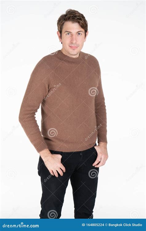 Caucasian Man Akimbo Pose by Proud in Himself Stock Photo - Image of body, jeans: 164805224