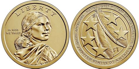 Coin USA 1 Dollar Native American - US Army 2021 P Philadelphia