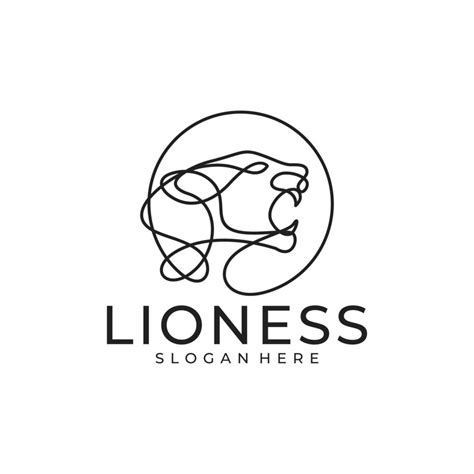 lioness lineart logo template vector illustration 6735654 Vector Art at ...