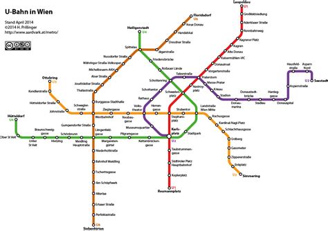 Netzplan U-Bahn Wien (C) H.P. 2014 Planer, Metro Map, Metro System, U ...