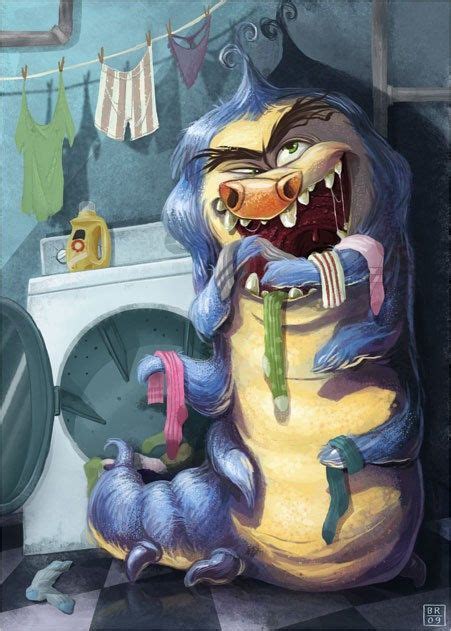 Sock Monster | Fine Art Print | Where do your socks go? Laundry Room ...