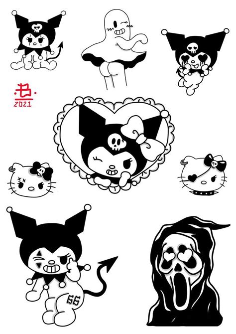 Tattoo Flash Art, Art Tattoo, Hello Kitty Tattoos, Body Is A Temple, Gothic Girls, Doodle Art ...