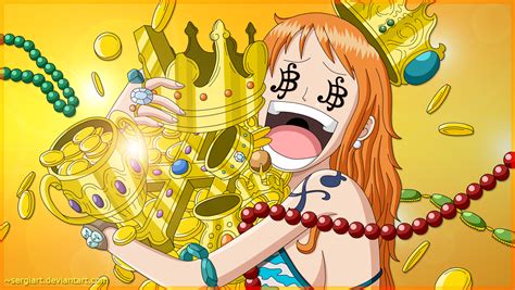 Nami loves gold by SergiART on DeviantArt