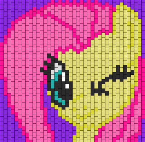 Fluttershy Winking Bead Pattern | Peyote Bead Patterns | Characters Bead Patterns