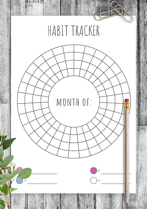 Circular Habit Tracker Printable