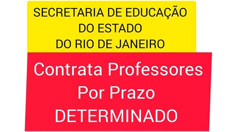 SEEDUC - RJ contratar temporariamente professores. INSCRIÇÕES ATÉ DEZEMBRO DE 2023. - YouTube