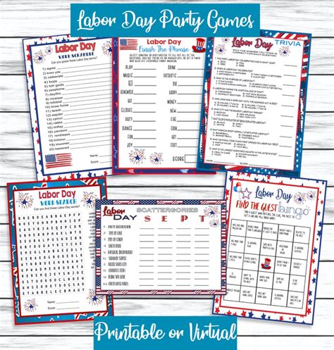 Labor Day Party Games Summer Party Games Trivia | Etsy