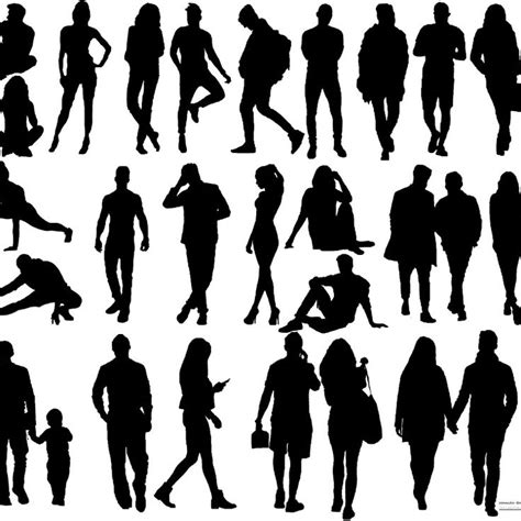 People Silhouettes Photoshop Brushes | Silhouette people, Photoshop ...