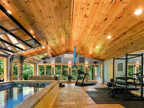 Endless Pools swimming pool in a home gym addition | Indoor pool house ...