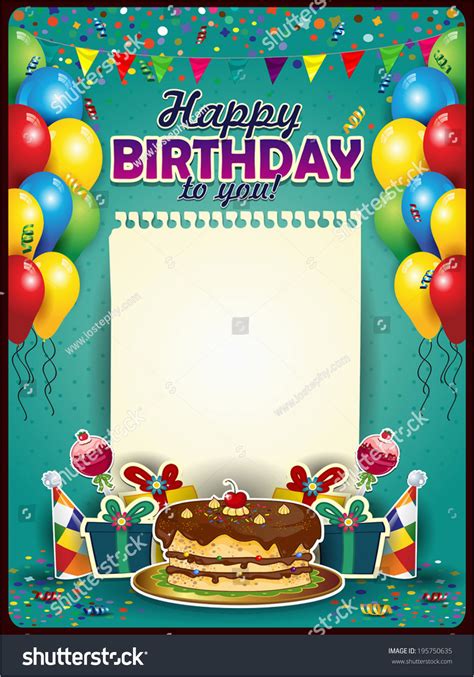 Birthday Card with Picture Insert Happy Birthday with A Sheet Of Paper ...