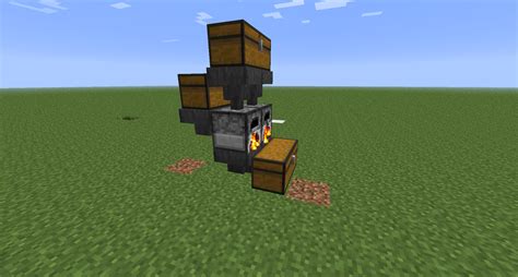 A simple furnace using chests and hoppers that fits in a wall! : r/Minecraft