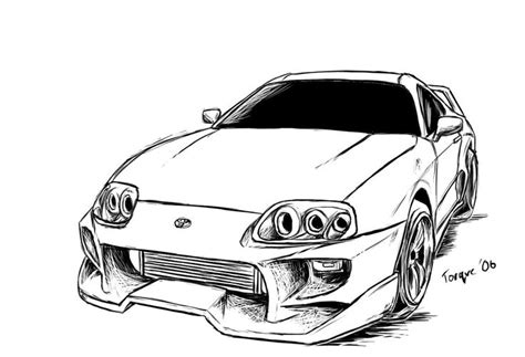 Toyota Supra Drawing Sketch Coloring Page | Toyota supra, Supra, Car ...