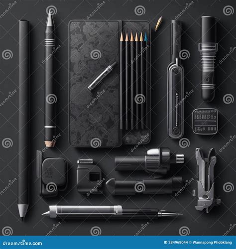 Artistic Stationery Illustration with Drawing Supplies and Design Elements, Ai Generative Stock ...